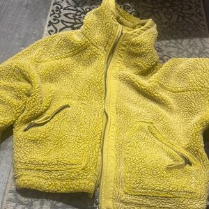FP Movement by Free People Yellow Teddy Sherpa Zip Jacket with hoodie